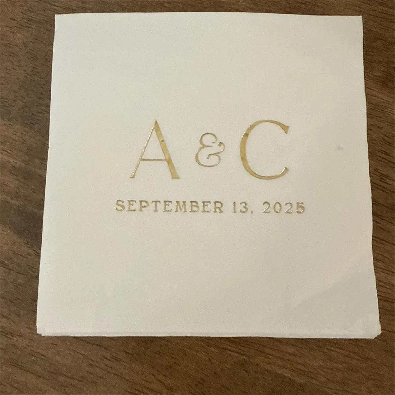 Wedding Package Gold - Serviettes de cocktail de mariage initiales